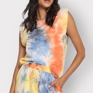 Know.One.Cares NEW Womens Medium Knit French Terry Tie-Dye Sleeveless Shirt Top